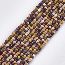 Chapelets de perles en mokaite naturel, facette, rondelle, 3.5~4x2.5~3mm, Trou: 1mm, Environ 120~122 pcs/chapelet, 14.9 pouce ~ 15.1 pouces
