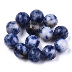 Cuentas de jaspe de punto azul natural, esfera de piedras preciosas, sin agujero / sin perforar, redondo, 8mm