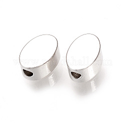 Messing Perlen, Nickelfrei, Echt platiniert, Oval, 6x4x3 mm, Bohrung: 1 mm