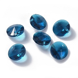 Breloques en verre, facette, cône, bleu marine, 14x7mm, Trou: 1mm
