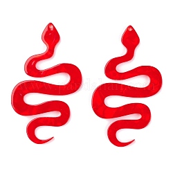 Acryl große Anhänger, für DIY-Ohrring-Accessoires, Schlange, rot, 57x33x3 mm, Bohrung: 1.6 mm