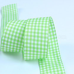 Полиэфирная лента, шотландка ленты, для упаковки подарков, цветочные банты поделки украшения, бледно-зеленый, 1 дюйм (25 мм), 50yards / рулон (45.72 м / рулон
