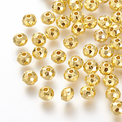 CCB пластиковые шарики, граненые, счеты, золотые, 6x4.5 мм, отверстие : 1 мм, Около 4600 шт / 500 г