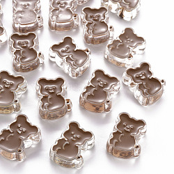 Transparente Acryl Perlen, mit Emaille, Bär, Kamel, 26.5x20x9 mm, Bohrung: 3 mm