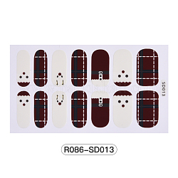 Adesivi per nail art con copertura completa a tema natalizio, per le decorazioni delle punte delle unghie, rosso, 107x60mm