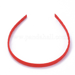 Accessoires pour cheveux accessoires de bande de cheveux en plastique uni, pas de dents, avec gros grain, rouge, 128mm
