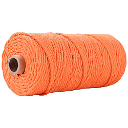 Хлопчатобумажные нитки для вязания поделок, коралл, 3 мм, около 109.36 ярда (100 м) / рулон
