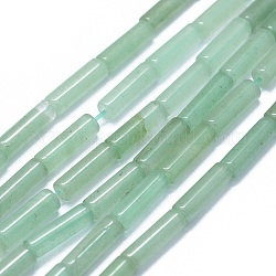 Verde naturale perline avventurina fili, colonna, 11~15x3.5~4.5mm, Foro: 1~1.2 mm, circa 28~30pcs/filo, 15.1~15.9 pollice (38.5~40.5 cm)