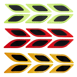 SUPERFINDINGS 3 Sets 3 Colors Leaf Shape Resin Car Door Protector Anti-collision Strip Sticker, Reflective Sticker, Mixed Color, 100x34x2mm, 1 set/color