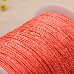 Polyester Cord, Knotting Cord Beading String, for Bracelet Making, Tomato, 1mm, about 300meter/roll