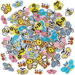 ARRICRAFT 80Pcs 10 Style Computerized Embroidery Cloth Iron on/Sew on Patches, Costume Accessories, Appliques, Insect, Mixed Color, 15.5~36.5x25.5~51.5x1.5mm, 8pcs/style
