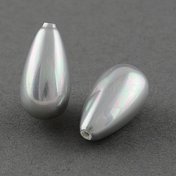 Shell Beads, Imitation Pearl Bead, Grade A, Half Drilled Hole, teardrop, Thistle, 16x8mm, Hole: 1mm