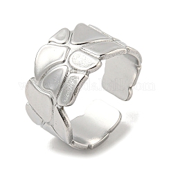 304 anello a polsino aperto in acciaio inossidabile, poligono, colore acciaio inossidabile, diametro interno: 17.8mm