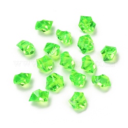 Irregular-shape Acrylic Rhinestone, Artificial Ice Gems for Vase Fillers Home Decorations, Lawn Green, 21x16x13.5~14mm, about 600pcs/kg