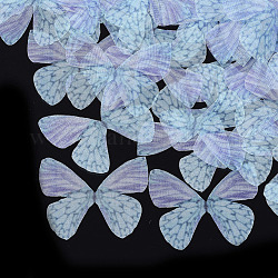 オーガンジー生地  DIYジュエリー作りの工芸品  蝶  紫色のメディア  40.5x49mm