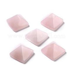 Cabochons de quartz rose naturel, pyramide, 20x20x12~13mm, longueur diagonale: 26mm