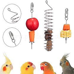 Ahandmaker Vögel Futterhalter, runde Vogelhäuschenfutterhäuschen aus Edelstahl, Vogelfutterhalter Edelstahl Papagei hängen Gemüse Obst Feeder für Papageien