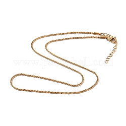 Ионное покрытие (ip) 304 ожерелье из нержавеющей стали с костяной веревкой для женщин, золотые, 17.99 дюйм (45.7 см), широк: 1.5 мм