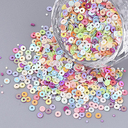 Ornament Zubehör, PVC-Kunststoff paillette / Pailletten Perlen, gebohrt & kein Loch, Flachrund, Mischfarbe, 1~2.5x0.5 mm, Bohrung: 0.8 mm