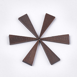 Colgantes de madera pintada, triángulo, coco marrón, 39.5x14x4mm, agujero: 1 mm