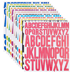 Craspire 12 Blatt 12 Farben Buchstaben-Zahlen-Aufkleber, gemischte Farben, PVC, selbstklebende Alphabet-Aufkleber-Set, selbstklebende Aufkleber, Buchstaben für Schilder, Grad-Hap-Dekoration, DIY-Kunsthandwerk, Adressnummer