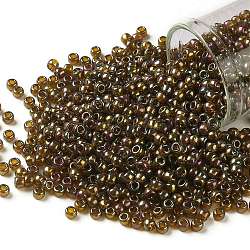 Toho perles de rocaille rondes, Perles de rocaille japonais, (459) topaze foncée lustrée or, 8/0, 3mm, Trou: 1mm, environ 10000 pcs / livre