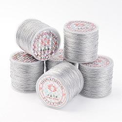 Metallic Thread, Embroidery Thread, In Silver Color, 0.8mm wide, about 109.36 yards(100m)/roll