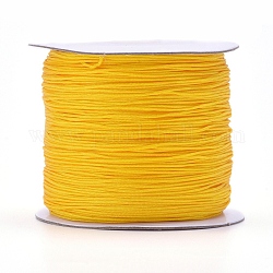 Hilo de nylon, cable de la joya de encargo de nylon para la elaboración de joyas tejidas, oro, 0.6mm, alrededor de 142.16 yarda (130 m) / rollo