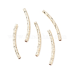 Rack Plating Brass Curved Tube Beads, Cadmium Free & Lead Free, Long-Lasting Plated, Golden, 24.5x2mm, Hole: 1.2mm