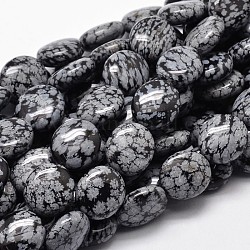 Plats flocon obsidienne chapelets de perles rondes, 16x14x7mm, Trou: 1mm, Environ 25 pcs/chapelet, 15.74 pouce