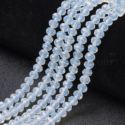 Chapelets de perles en verre, jade d'imitation, facette, rondelle, clair, 3x2mm, Trou: 0.8mm, Environ 165~169 pcs/chapelet, 15~16 pouce (38~40 cm)