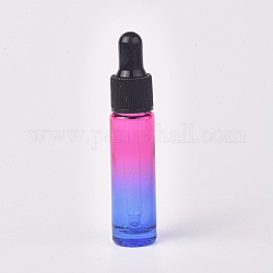 Two Tone Glass Dropper Bottles, with Glass Droppers and Black Cap, Empty Refillable Bottle, Colorful, 9.35cm, Capacity: 10ml