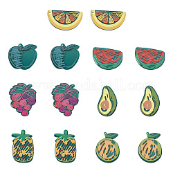 Fashewelry 28 pz 7 pendenti in acrilico traslucido stile, 3d stampato, frutto d'imitazione, forme misto, colore misto, 4pcs / style