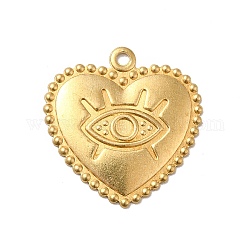 Pendente basi di cabochon in ottone, cuore con motivo a occhi, oro, vassoio: 2mm, 19x19x1.5mm, Foro: 1.4 mm