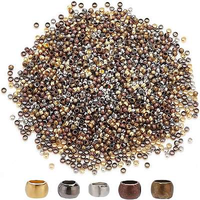 2500 шт. 5 цвета латунные обжимные бусины KK-AR0004-18-1