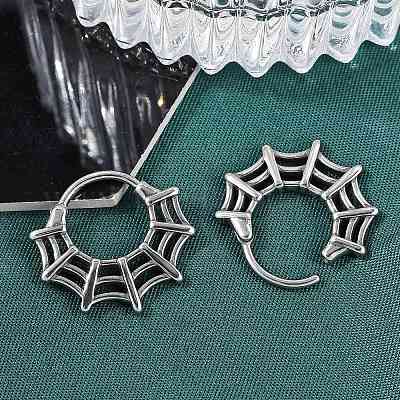 Серьги-кольца из хирургической нержавеющей стали 316 в виде паутины&nbsp;EJEW-G416-40AS-1