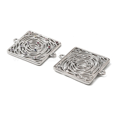 Латунные микро-паве цветные кубические цирконии полые соединительные подвески KK-K351-58C-P-1