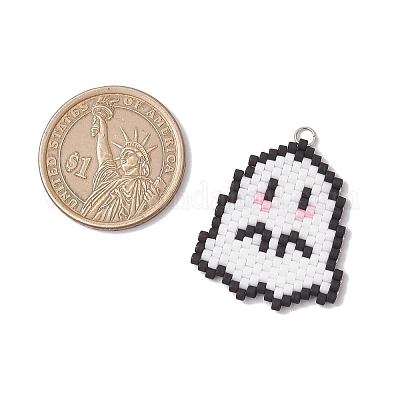 Подвески-привидения из стеклянных бусин ручной работы PALLOY-MZ00790-1