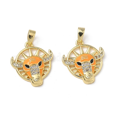 Латунные микропаве прозрачные подвески с фианитом KK-F924-0G-02-1