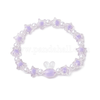 6шт 6 цвета прозрачные акриловые бусины стрейч для женщин BJEW-JB11736-1