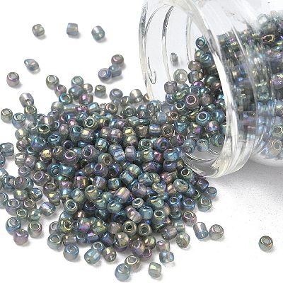 Прозрачные цвета радуги круглый стеклянный бисер X-SEED-A007-3mm-172-1