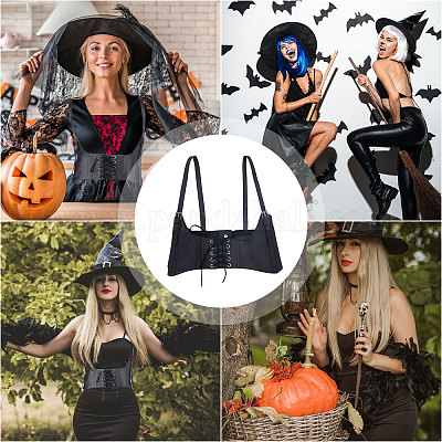 Эластичный пояс из искусственной кожи с бантом AJEW-WH0248-537-1