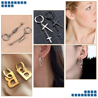 Серьги-кольца унисекс из нержавеющей стали 304 STAS-UN0002-60P-06-1