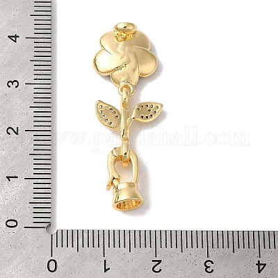 Латунные микро проложить кубического циркония раз за застежками KK-B098-05G-01-1