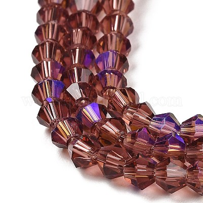 Прозрачные стеклянные бусины гальваническим пряди EGLA-A039-T2mm-L05-1