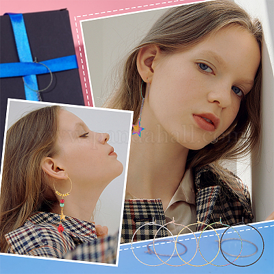 40 шт. 10 стиля фурнитуры для серег-колец из хирургической нержавеющей стали 316 STAS-UN0039-39-1