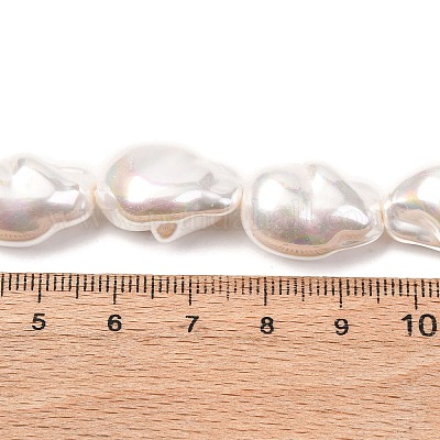 Нити бусин из искусственного жемчуга с гальваническим покрытием из фарфора BSHE-Z009-08-1