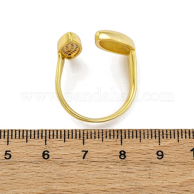 Латунные кольца-манжеты с микропаве и прозрачным цирконием для женщин RJEW-H248-06G-1