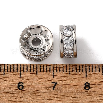 Латунные микро проложить кубического циркония бусы KK-A270-02A-P-1