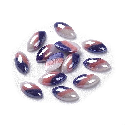 Непрозрачные стеклянные кабошоны GGLA-S038-03F-5x10-1